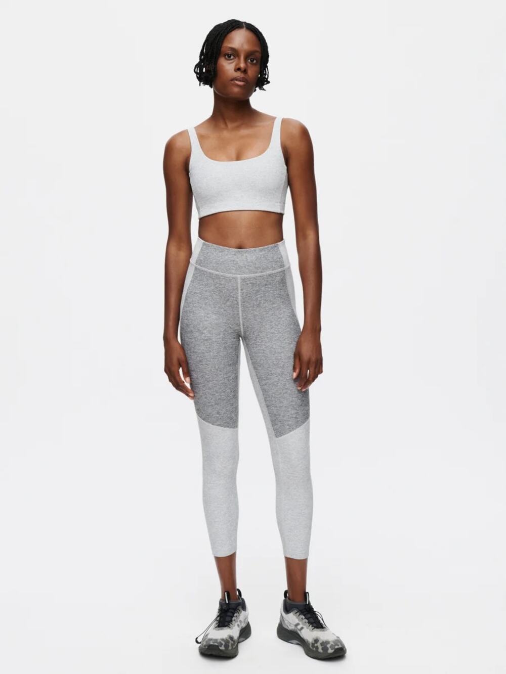 Outdoor Voices Two Tone 7/8 Legging Size XS Grey High Rise Yoga Gym Run